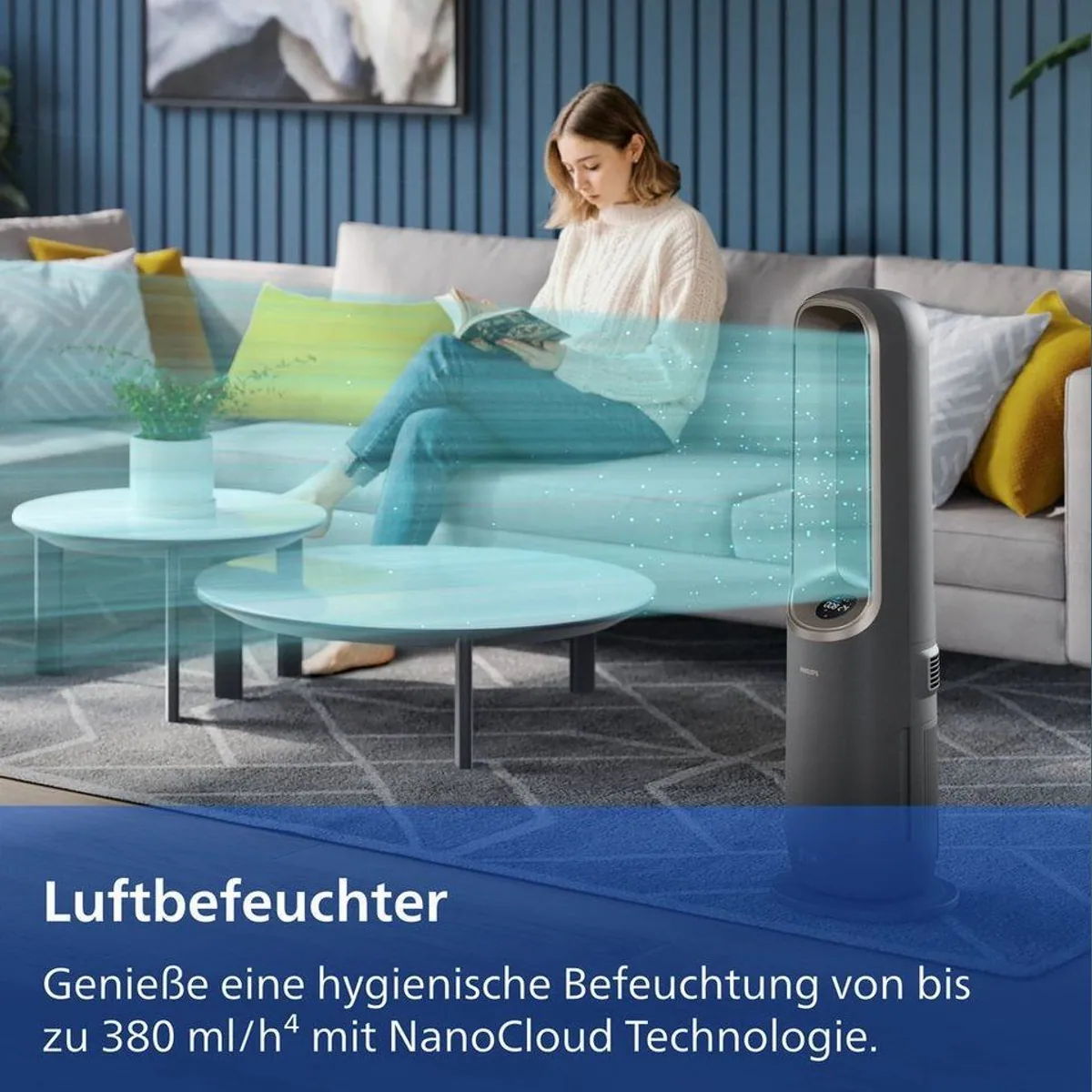 Philips AMF970/10 AirPerformer, 4-in-1 Luftreiniger für 48 m² — Reinigen, Kühlen, Heizen & Befeuchten 4