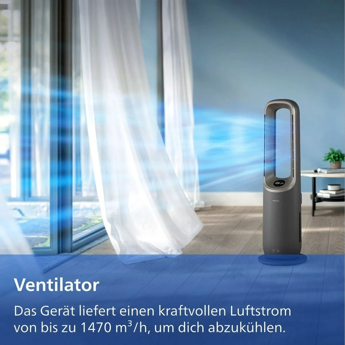 Philips AMF970/10 AirPerformer, 4-in-1 Luftreiniger für 48 m² — Reinigen, Kühlen, Heizen & Befeuchten 5