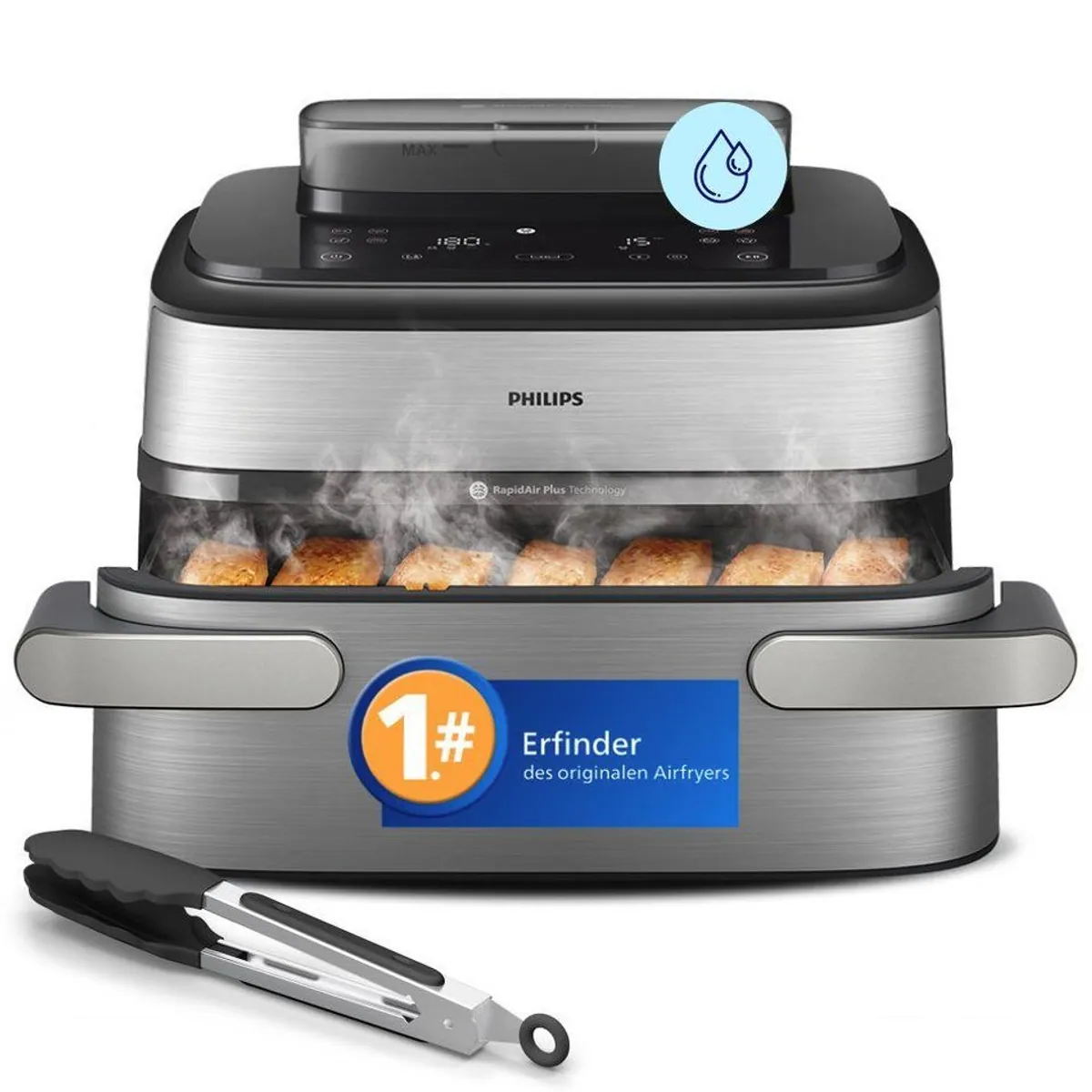 Philips Heißluftfritteuse NA565/02, 9,5L Kapazität, Dampfgarfunktion, 2750 W