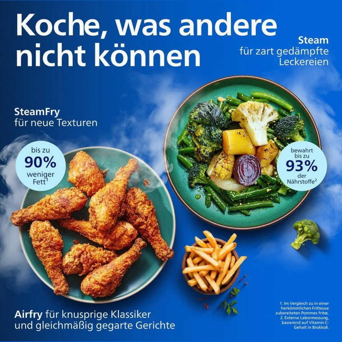 Philips Heißluftfritteuse NA565/02, 9,5L Kapazität, Dampfgarfunktion, 2750 W 4