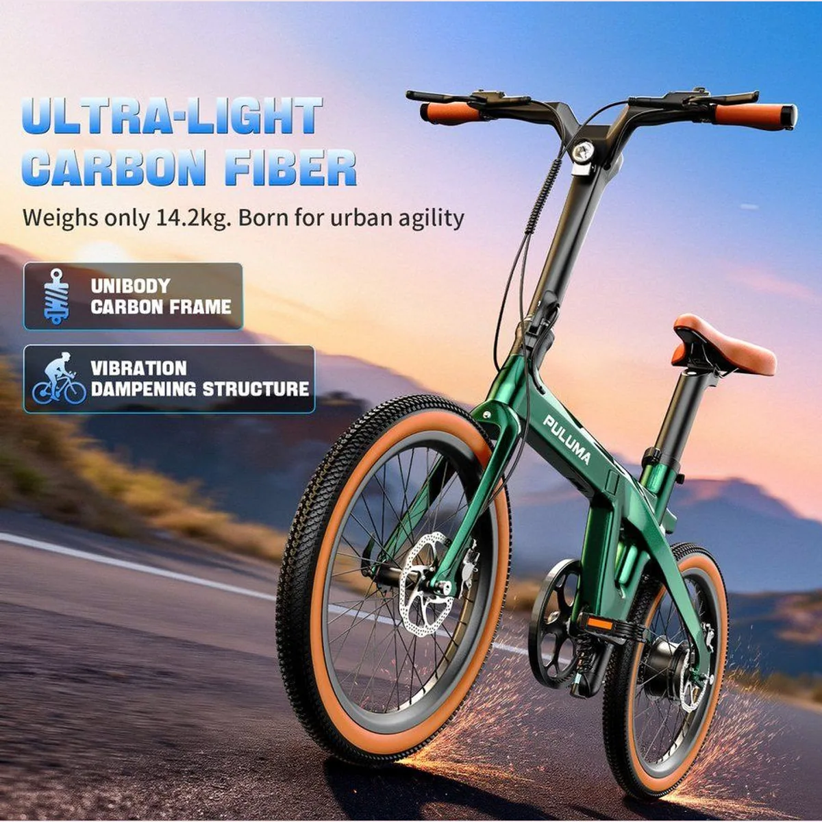 PixelPilot Klapprad E-Bike 20 Zoll, faltbar, Carbonrahmen, 25 km/h Unterstützung 5