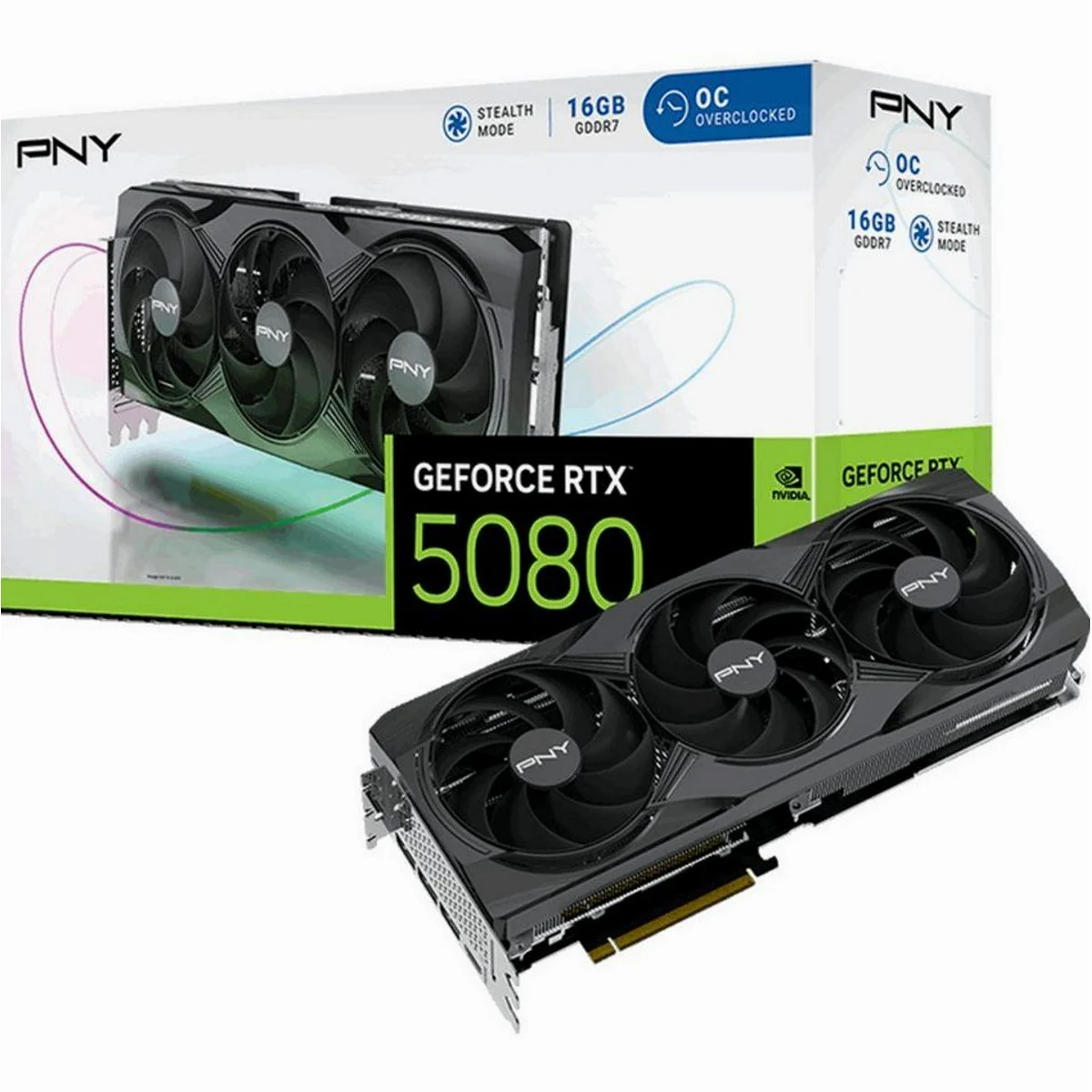 PNY GeForce RTX 5080 OC, High-End-Grafikkarte, 16 GB GDDR7, DLSS 5