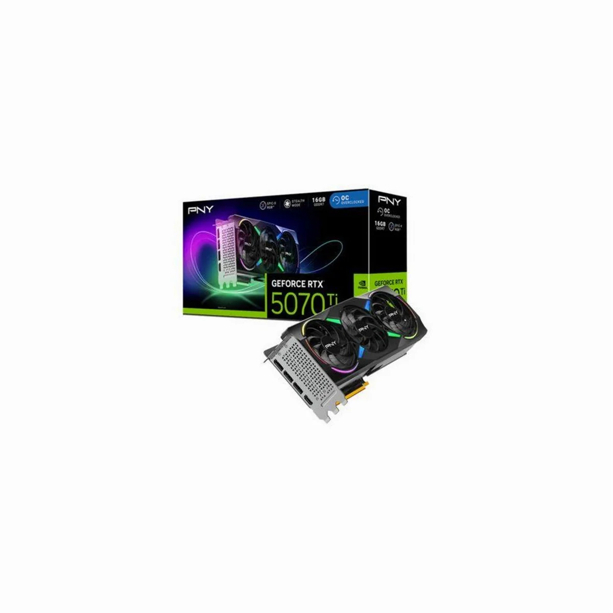 PNY GeForce RTX 5070 Ti EPIC-X RGB OC, hohe Leistung, RGB-Beleuchtung, optimierte Kühlung