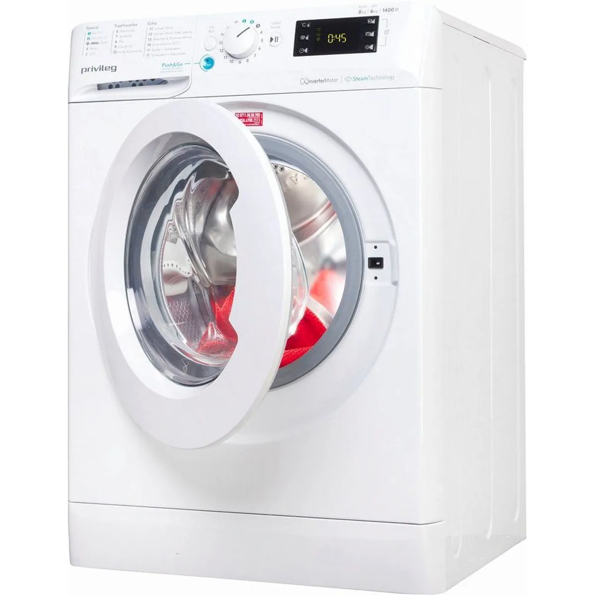 Privileg Waschtrockner PWWTV X 86H69, 8 kg Waschen, 6 kg Trocknen, Push&Go-Funktion 2