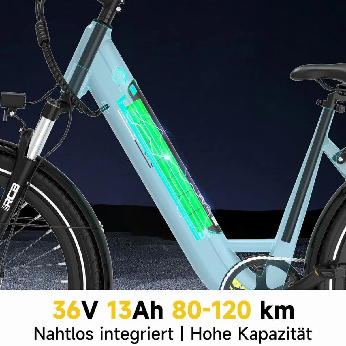 RCB E-Bike Pedelec G6, 27,5 Zoll, 80-120 km Reichweite, 350 W Motor 2
