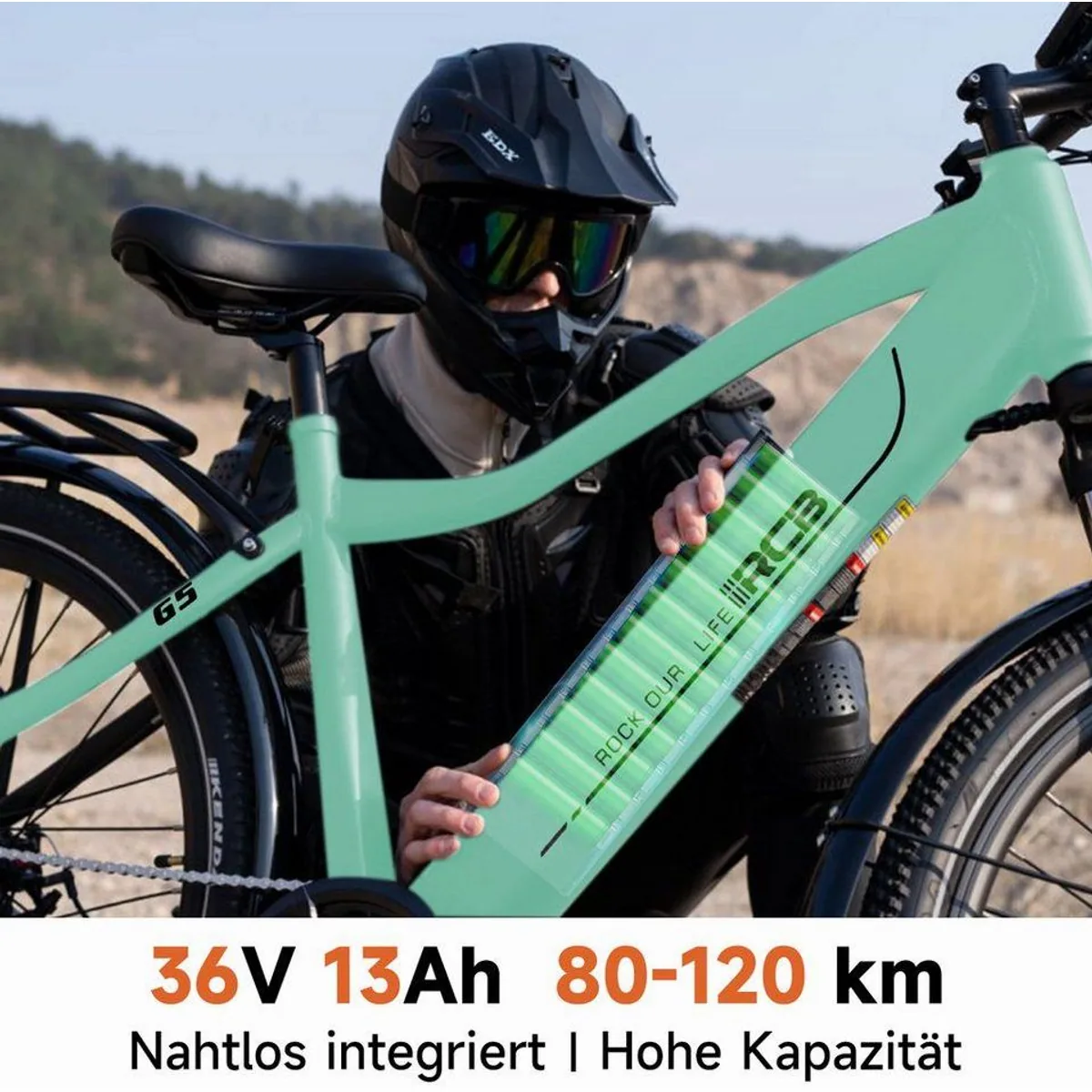 RCB E-Bike Pedelec G5, kraftvoller Motor, 7-Gang-Schaltung, APP & NFC 2