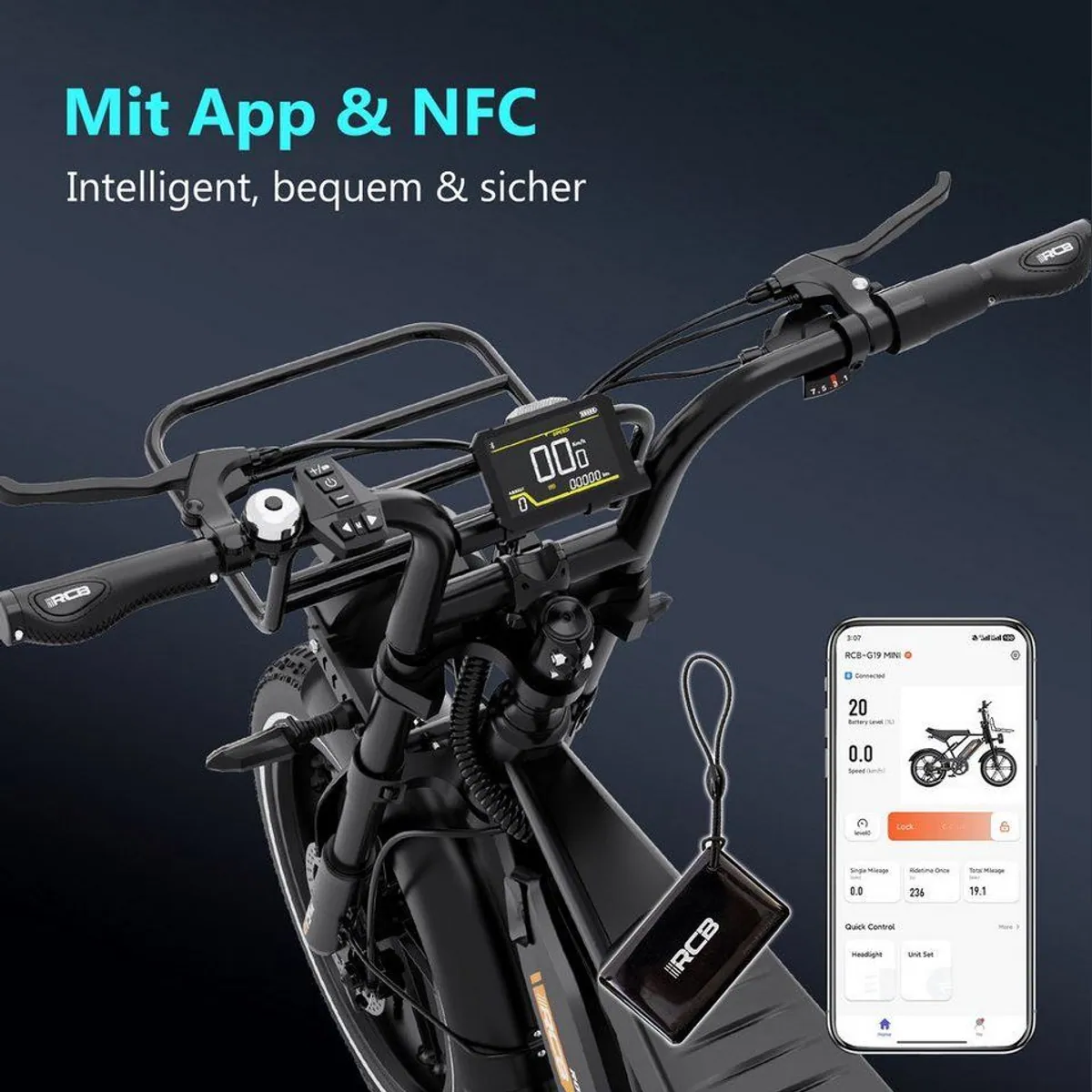 RCB G19 mini Elektrofahrrad, 16 Zoll, hohe Reichweite, kraftvoller Heckmotor 4