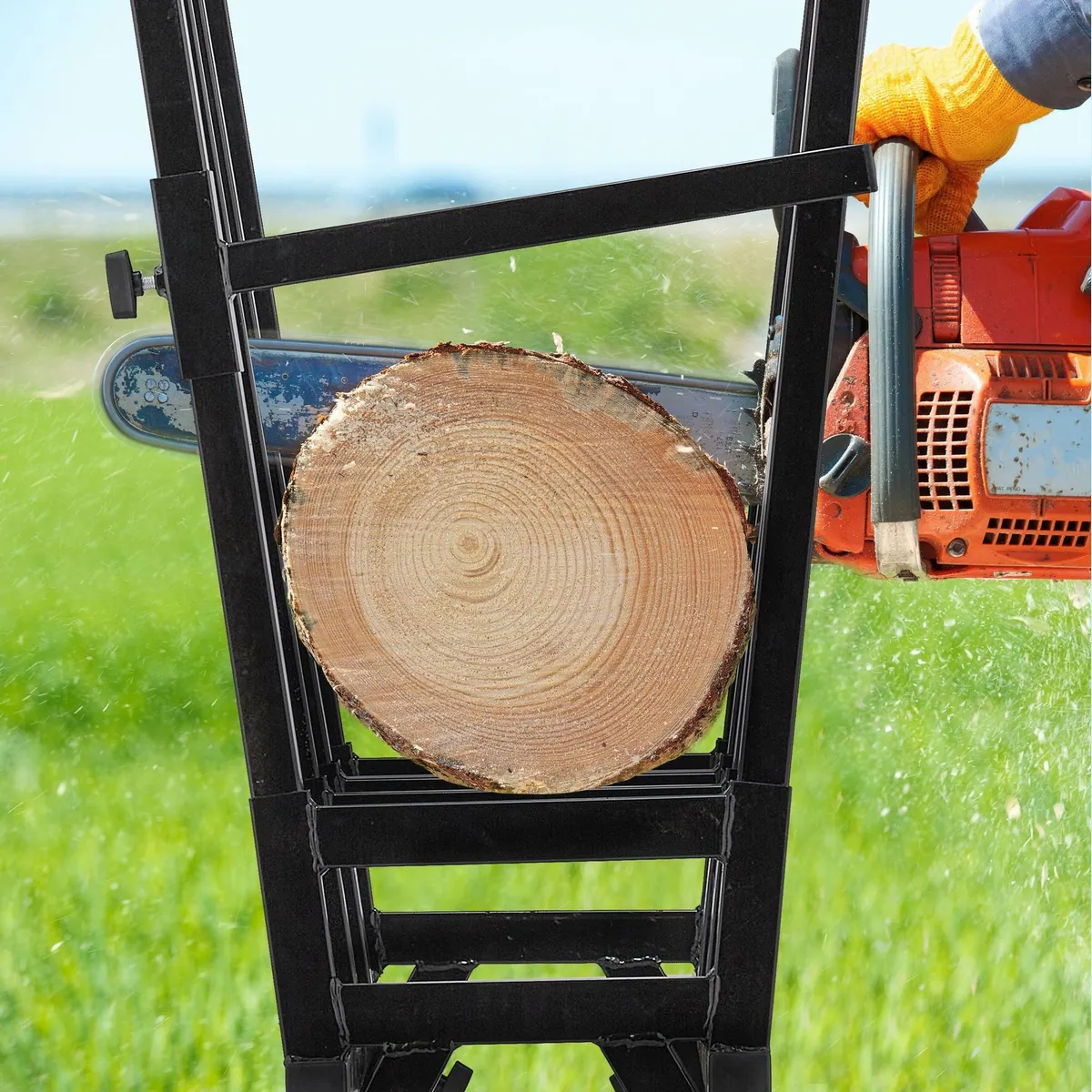 relaxdays Sägebock, 400 kg max. Belastbarkeit, für Holz bis 37 cm Durchmesser 3
