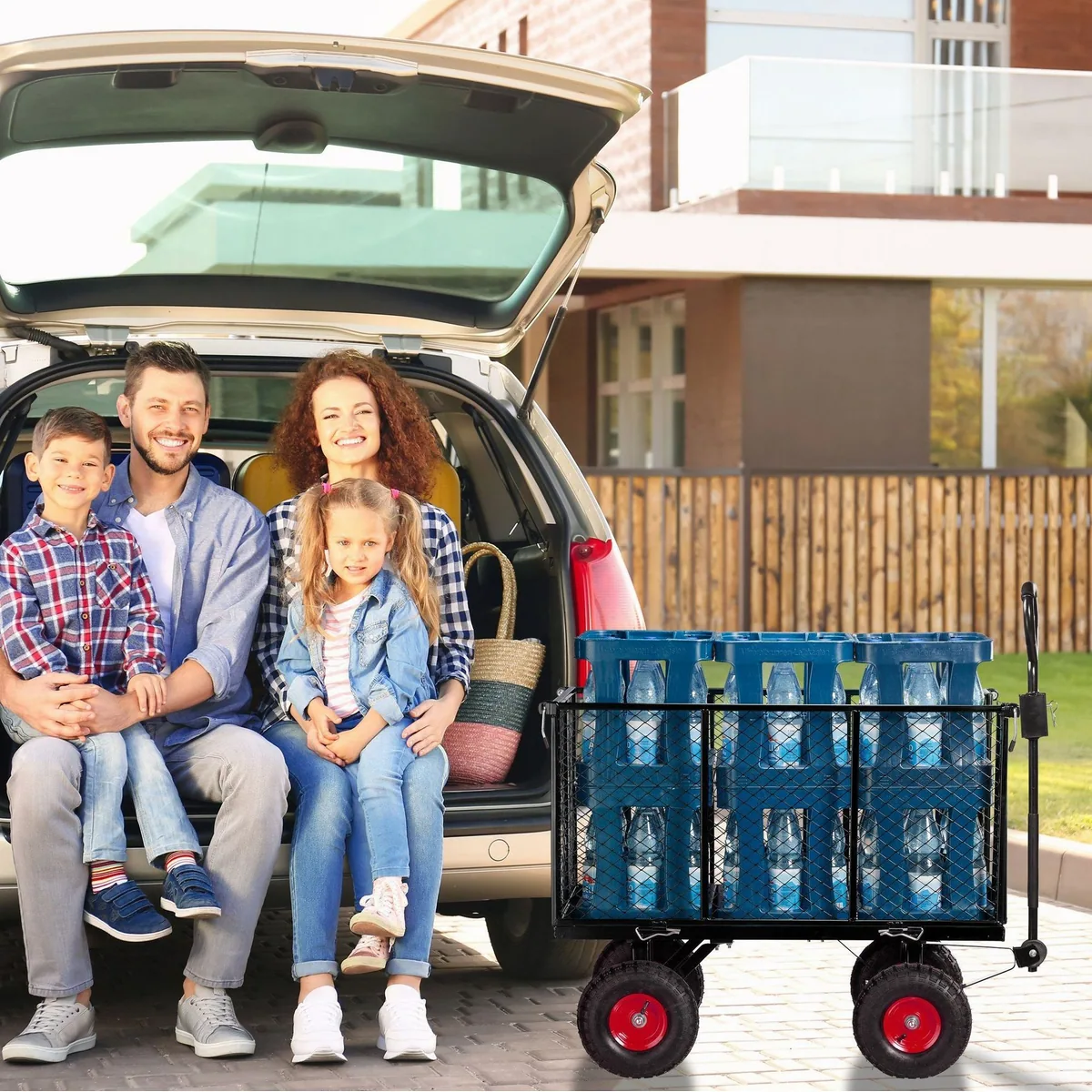 relaxdays Bollerwagen, hohe Traglast, klappbare Seitenteile 3