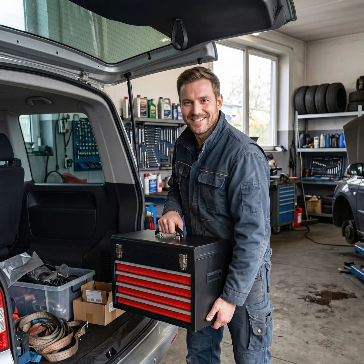 relaxdays Werkzeugwagen, abschließbar, 5 Schubladen, mobil mit Rollen 5