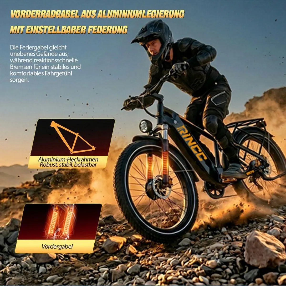 Rincc RN70 E-Bike, Dual-Motor 130 Nm, 120 km Reichweite, hydraulische Bremsen 4