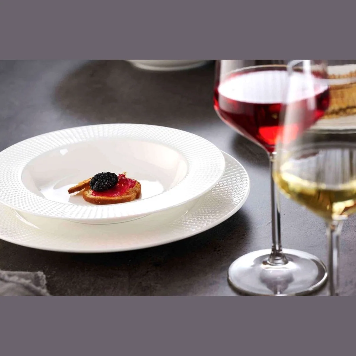Ritzenhoff Saphir Pizza- und Pasta-Set, 12-teilig, stilvolles Porzellan-Design 4