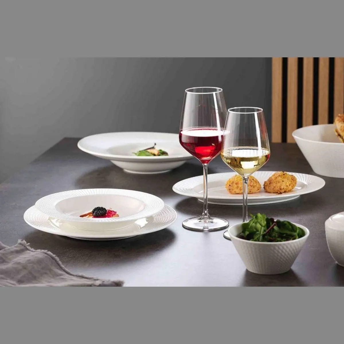 Ritzenhoff Saphir Pizza- und Pasta-Set, 12-teilig, stilvolles Porzellan-Design 5