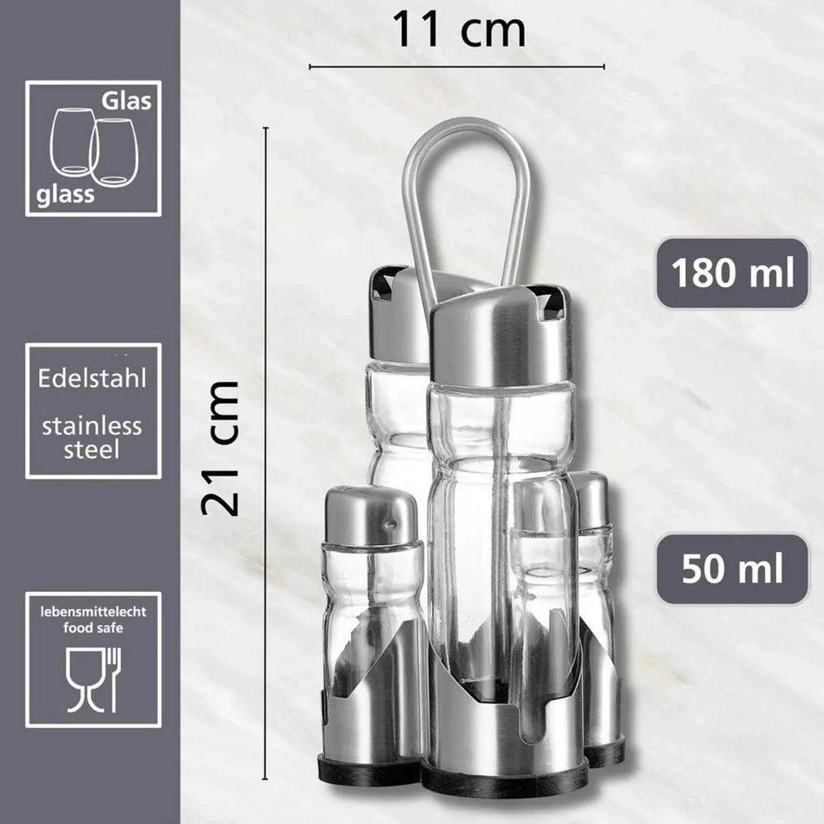 Ritzenhoff Menage-Set Basic, 18-teiliges Set für Gewürze — praktisch, elegant, spülmaschinengeeignet 2