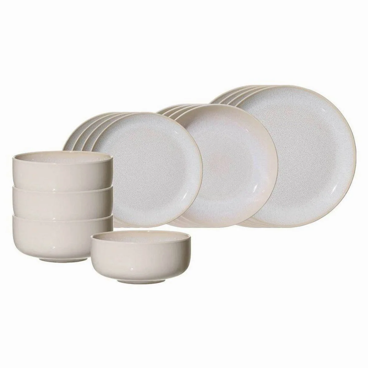 Ritzenhoff Laredo Kombiservice, 16-teilig, für 4 Personen — minimalistisches Design, spülmaschinenfest, Steinzeug