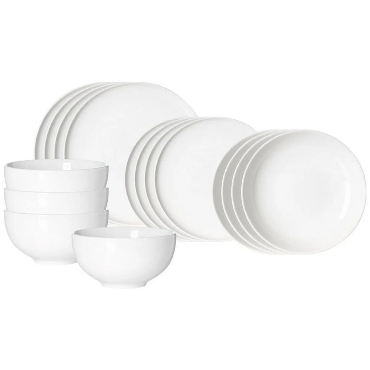 Ritzenhoff Skagen Kombiservice, 16-teilig, Porzellan — schlichtes Design, spülmaschinenfest, für 4 Personen