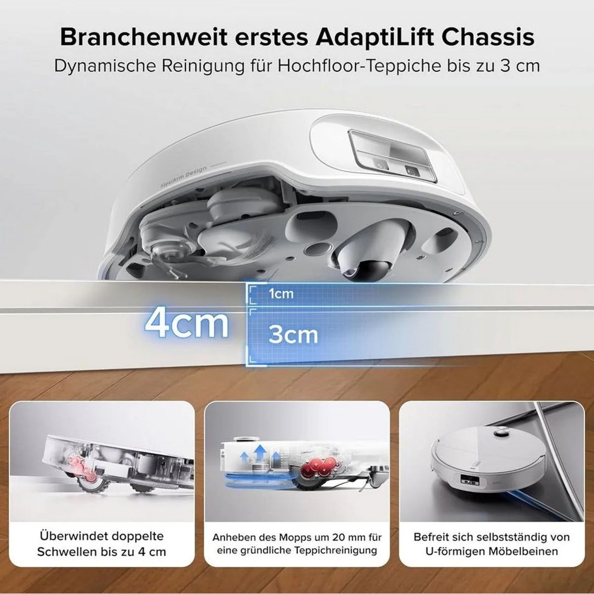 Roborock Qrevo Curv 2 Pro, 25000 Pa Saugkraft, 100°C Heißwasser-Mopp, Dual Anti-Tangle-System 3