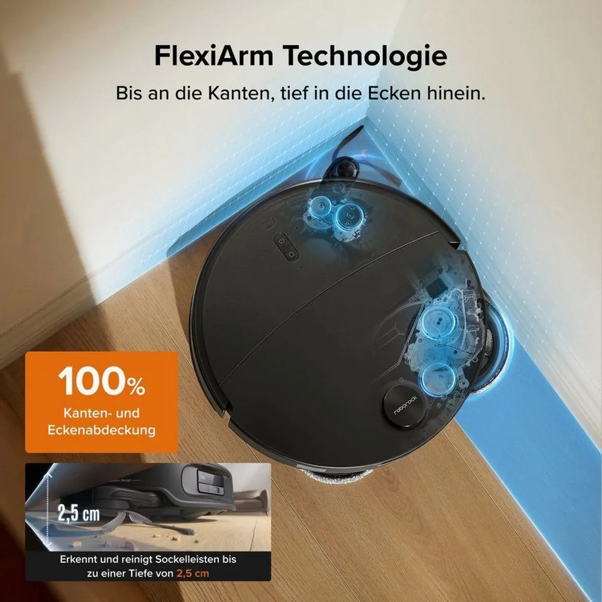 Roborock Qrevo Edge 2, 25.000 Pa Saugleistung, FlexiArm-Technologie, verbesserte Wischfunktion 5