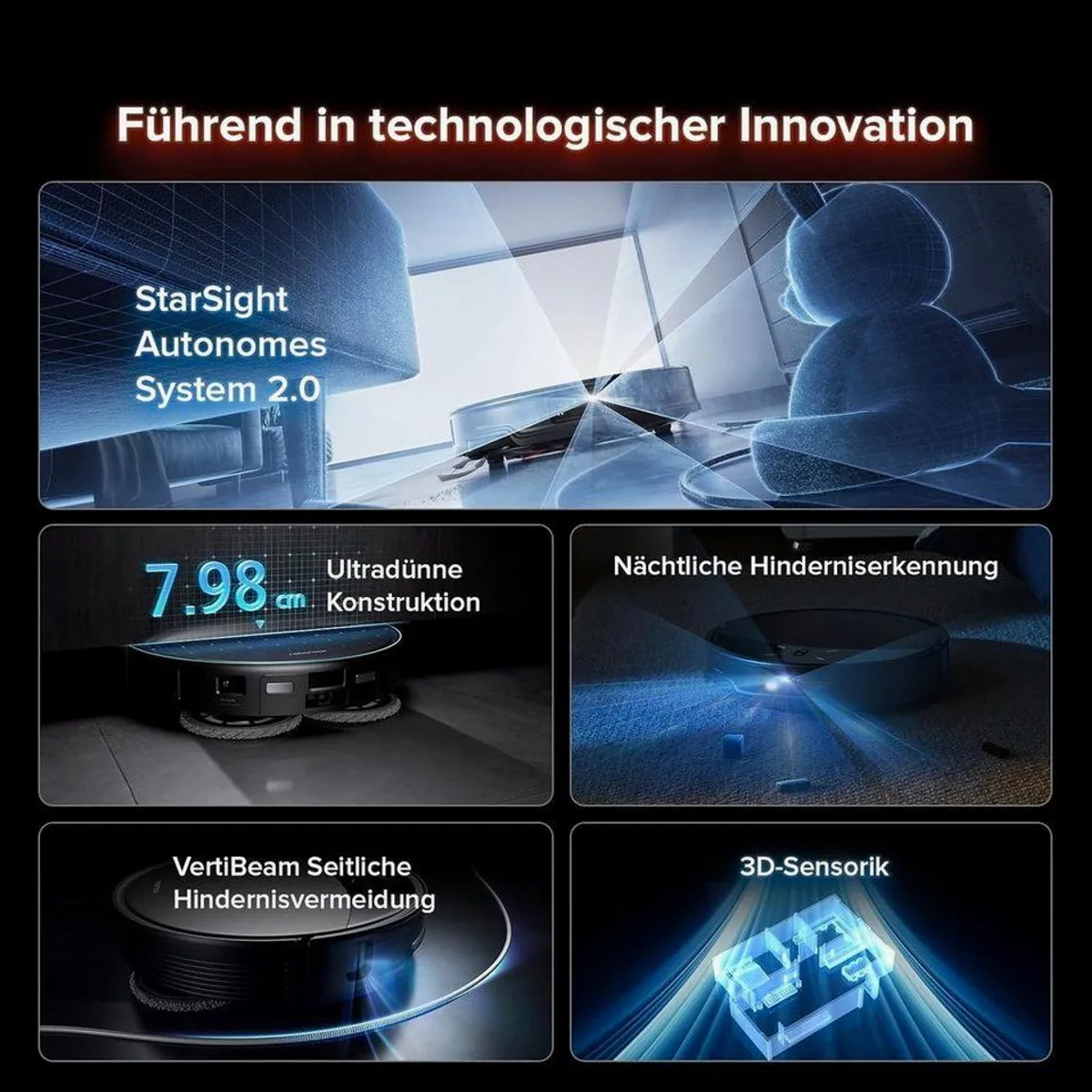 Roborock Saros 10R Saugroboter, 22000 Pa Saugleistung, ultra-slim Design, intelligente Navigation 2