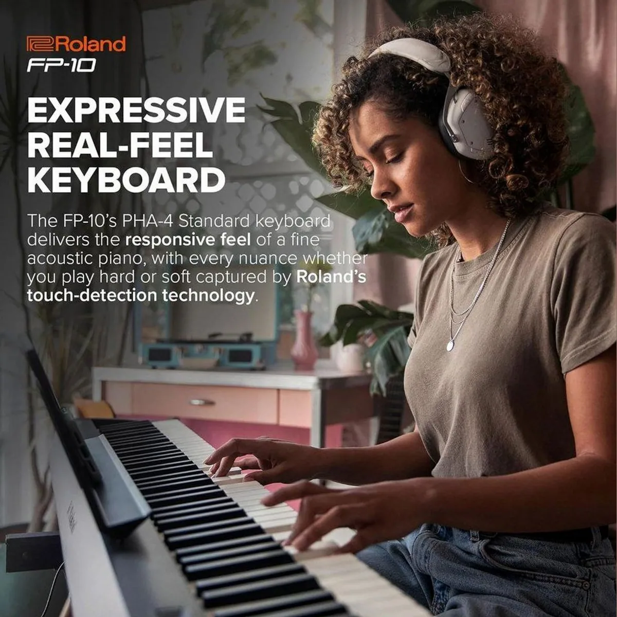 Roland FP-10 Digital Piano, authentisches Spielgefühl, kompakt & tragbar 5
