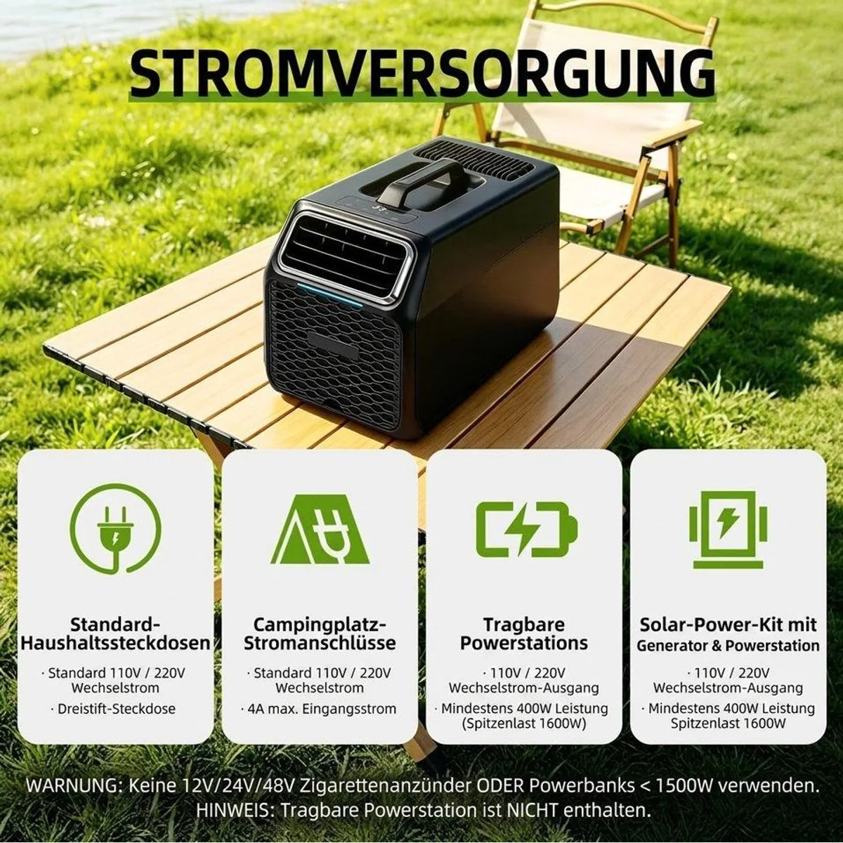 Rolipo Tragbare Camping-Klimaanlage, 4-in-1 Funktionalität — Kühlung, Entfeuchtung, Ventilation, Schlafmodus 2