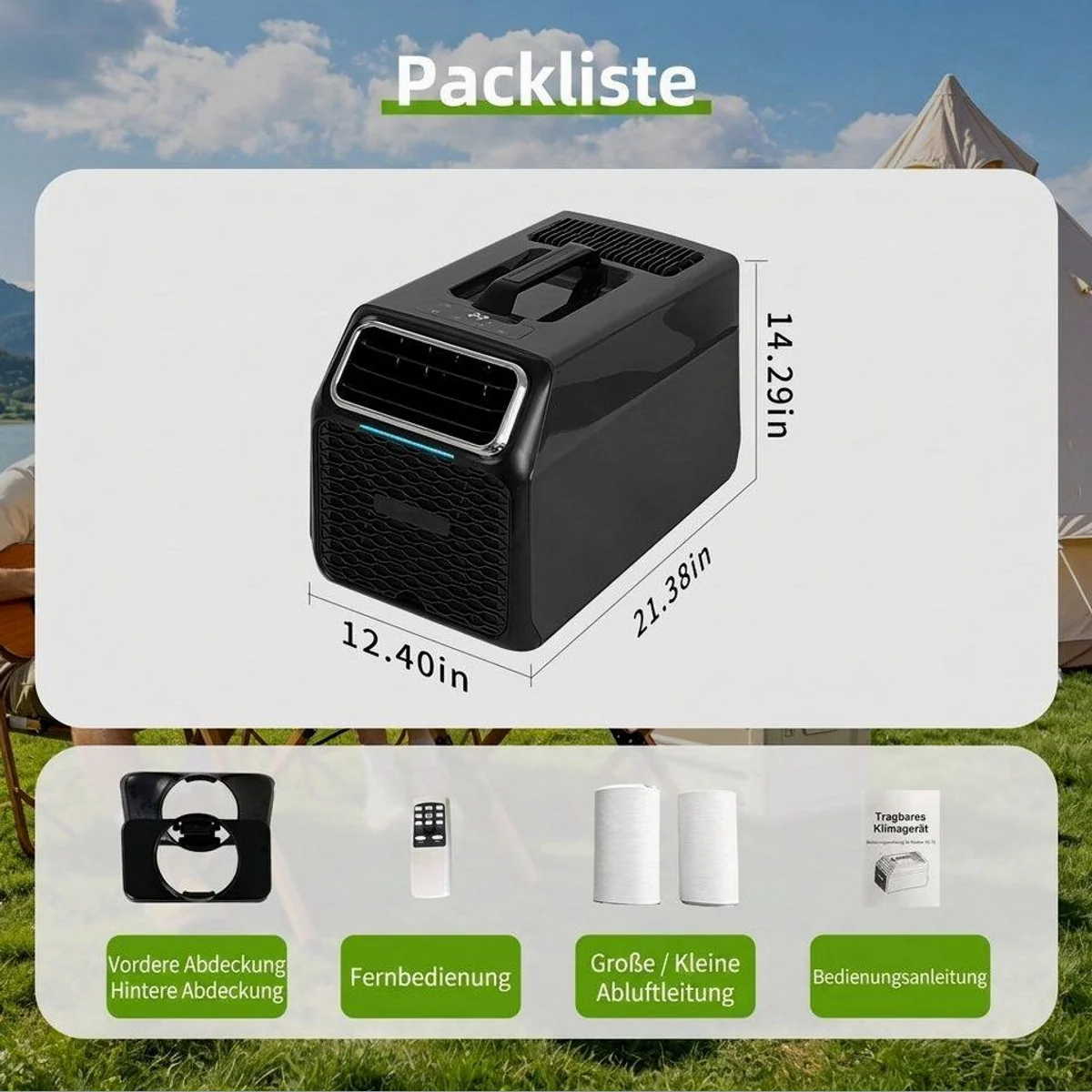Rolipo Tragbare Camping-Klimaanlage, 4-in-1 Funktionalität — Kühlung, Entfeuchtung, Ventilation, Schlafmodus 4