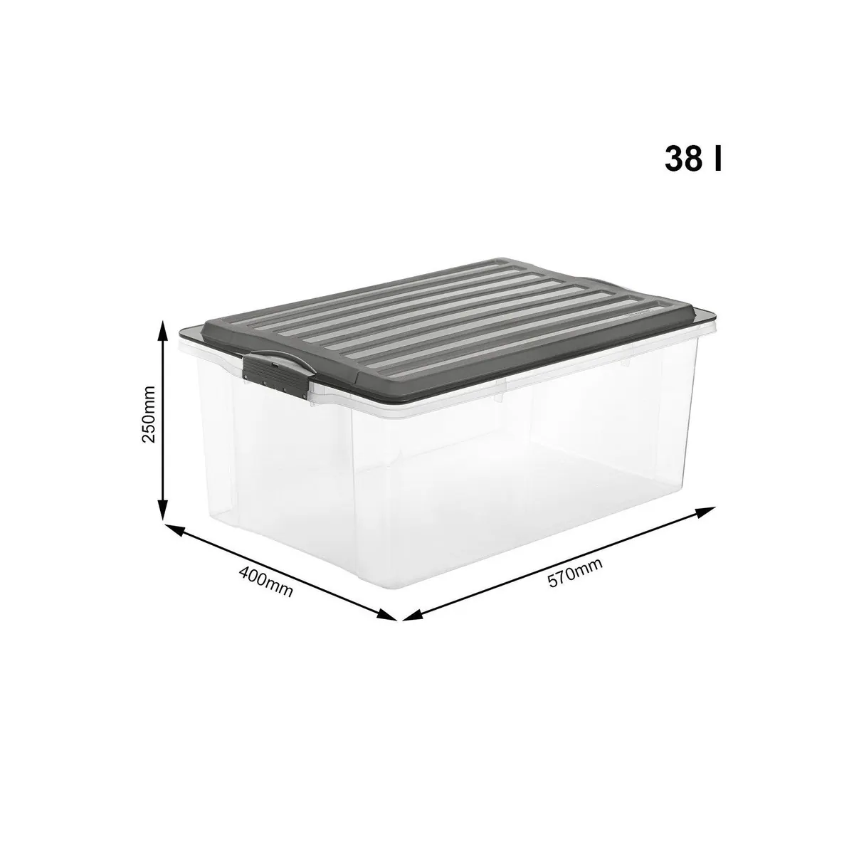 ROTHO Aufbewahrungsbox Compact 3er-Set, stapelbar, robust, vielseitig 4