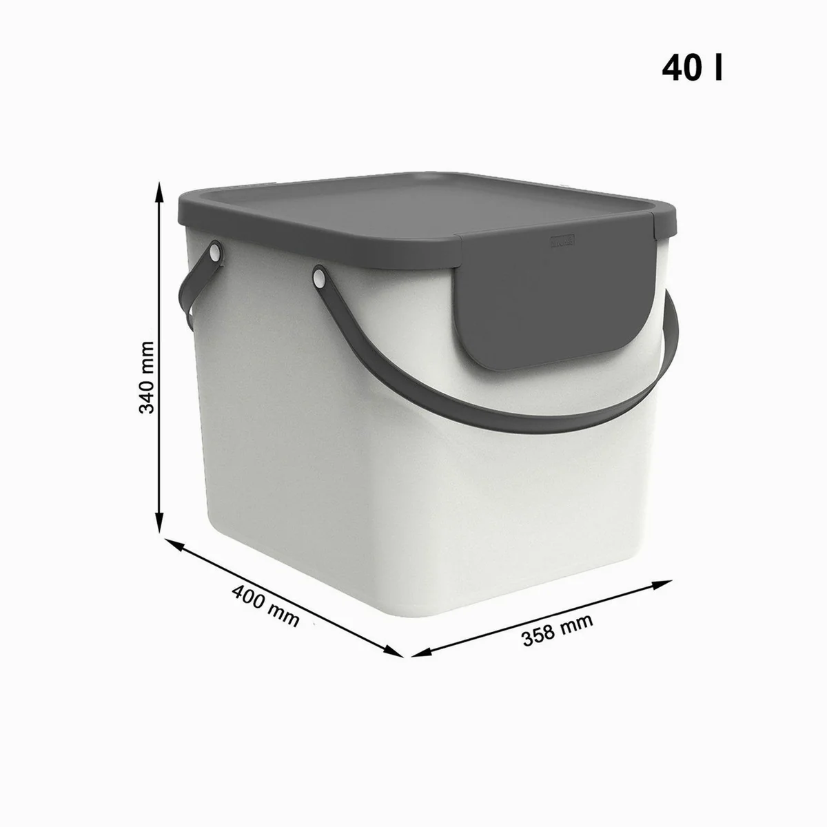 Rotho Albula Mülltrennsystem 40 l, stapelbar, mit Beschriftungsaufklebern 4