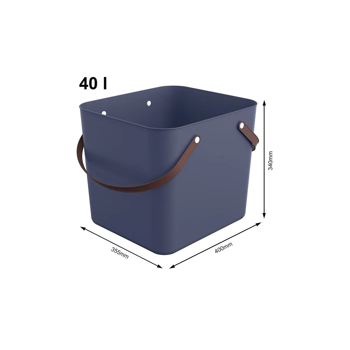 Rotho Albula Einkaufskorb, 40 l Fassungsvermögen, ergonomische Griffe 4