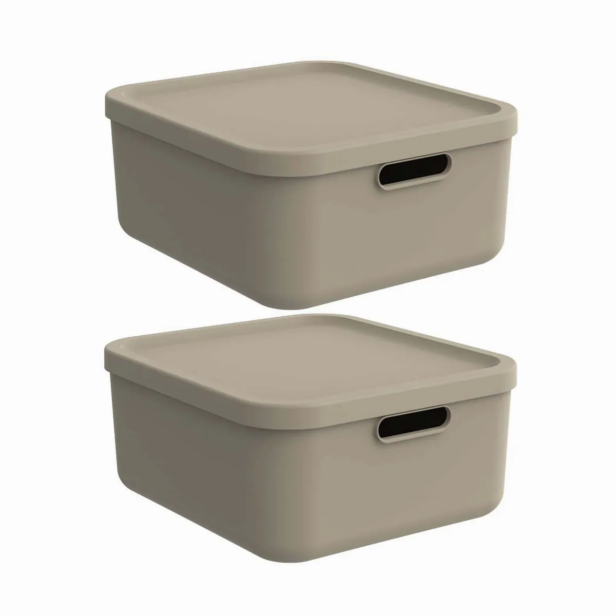 Rotho Albula Light Aufbewahrungsbox 20 l, stapelbar, modernes Design, 2er-Set