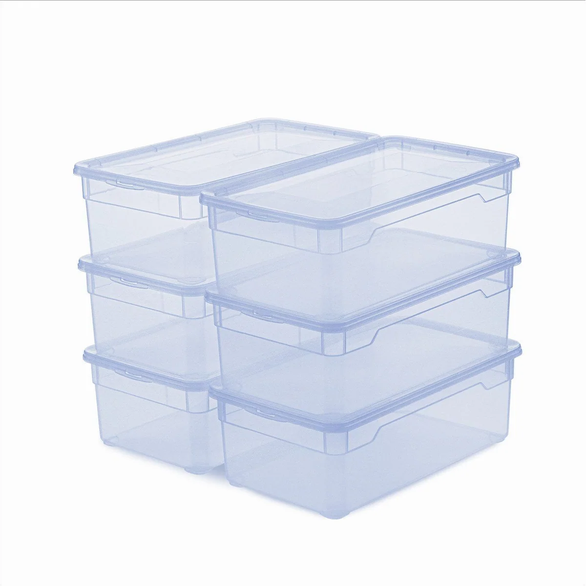 Rotho Stapelbox 5L, transparentes Design, stapelbar und kombinierbar