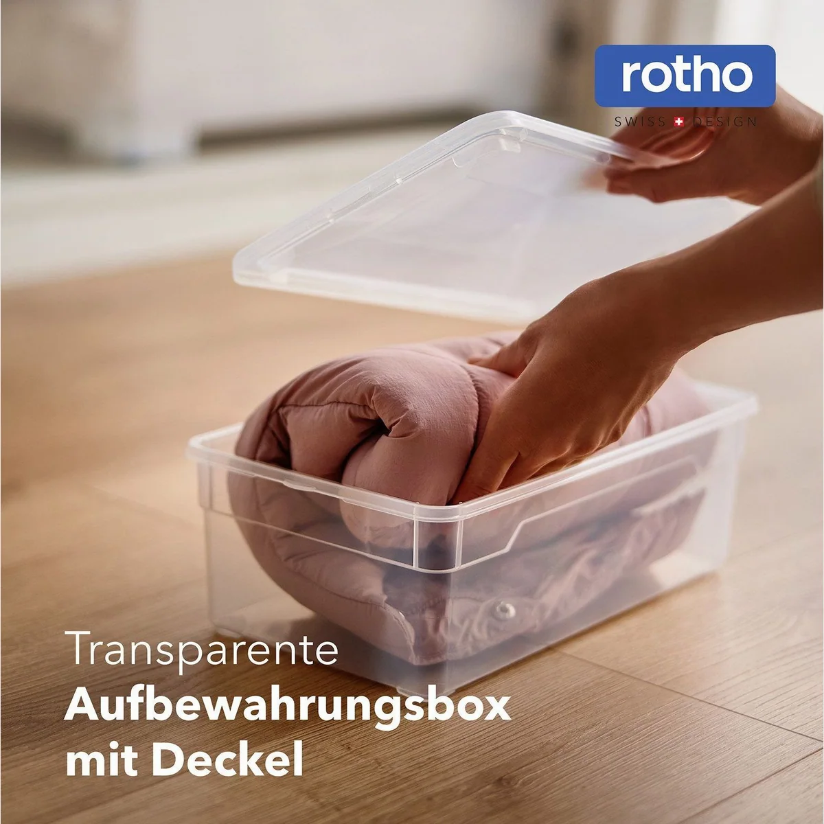 Rotho Stapelbox 5L, transparentes Design, stapelbar und kombinierbar 2