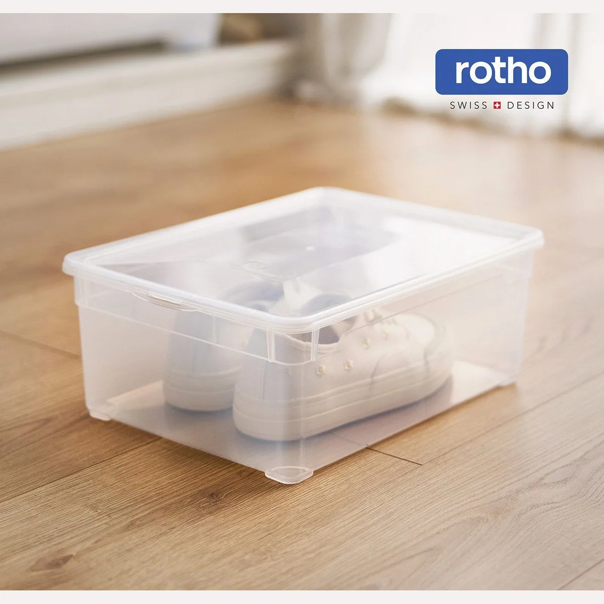 Rotho CLEAR Aufbewahrungsbox 10L, stapelbar, transparent — 6er-Set mit Deckel 3