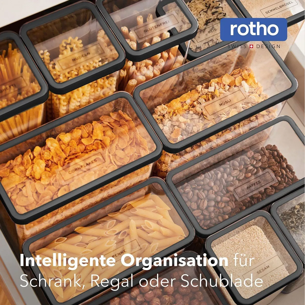 ROTRO Vorratsdosen-Set 12-teilig, luftdicht, stapelbar, platzsparend 3