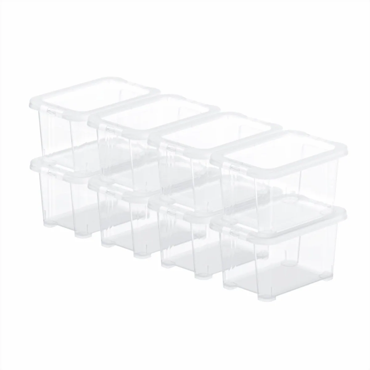 Rotho CORE BASIC Box 1,2L 8er-Set, stapelbar, transparent, mit Deckel
