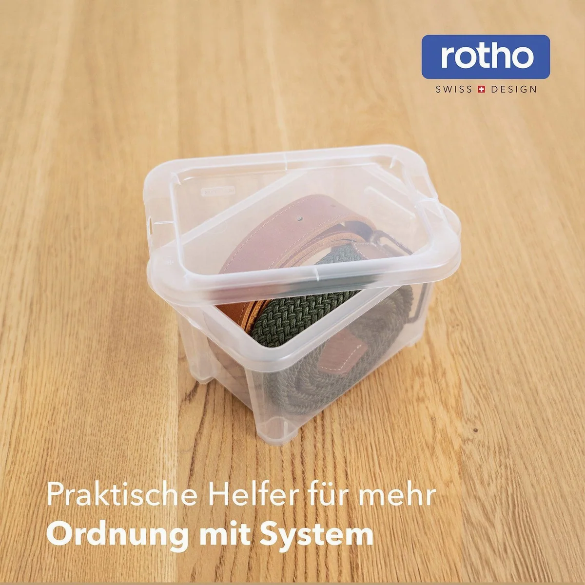 Rotho CORE BASIC Box 1,2L 8er-Set, stapelbar, transparent, mit Deckel 2