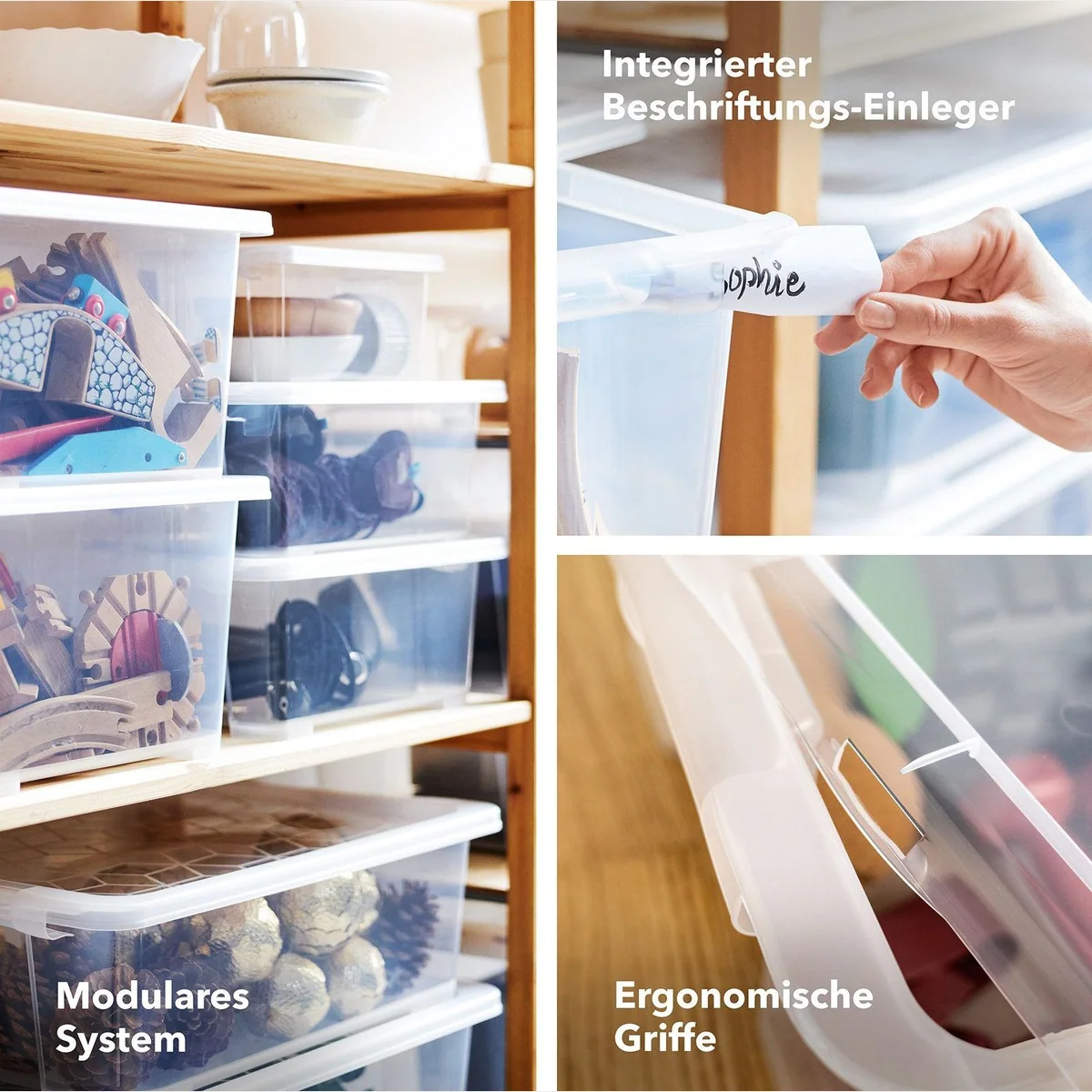 Rotho CORE BASIC Box 1,2L 8er-Set, stapelbar, transparent, mit Deckel 4