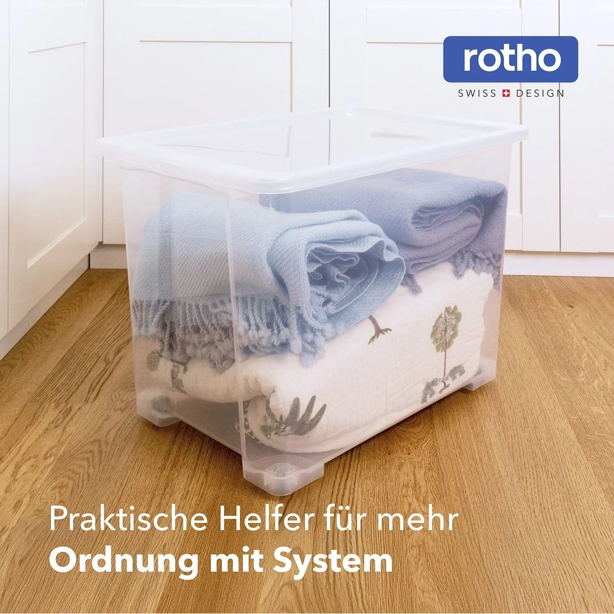 ROTHO CORE BASIC Boxen 4er-Set, 65L Volumen, stapelbar, mit Rollen 2