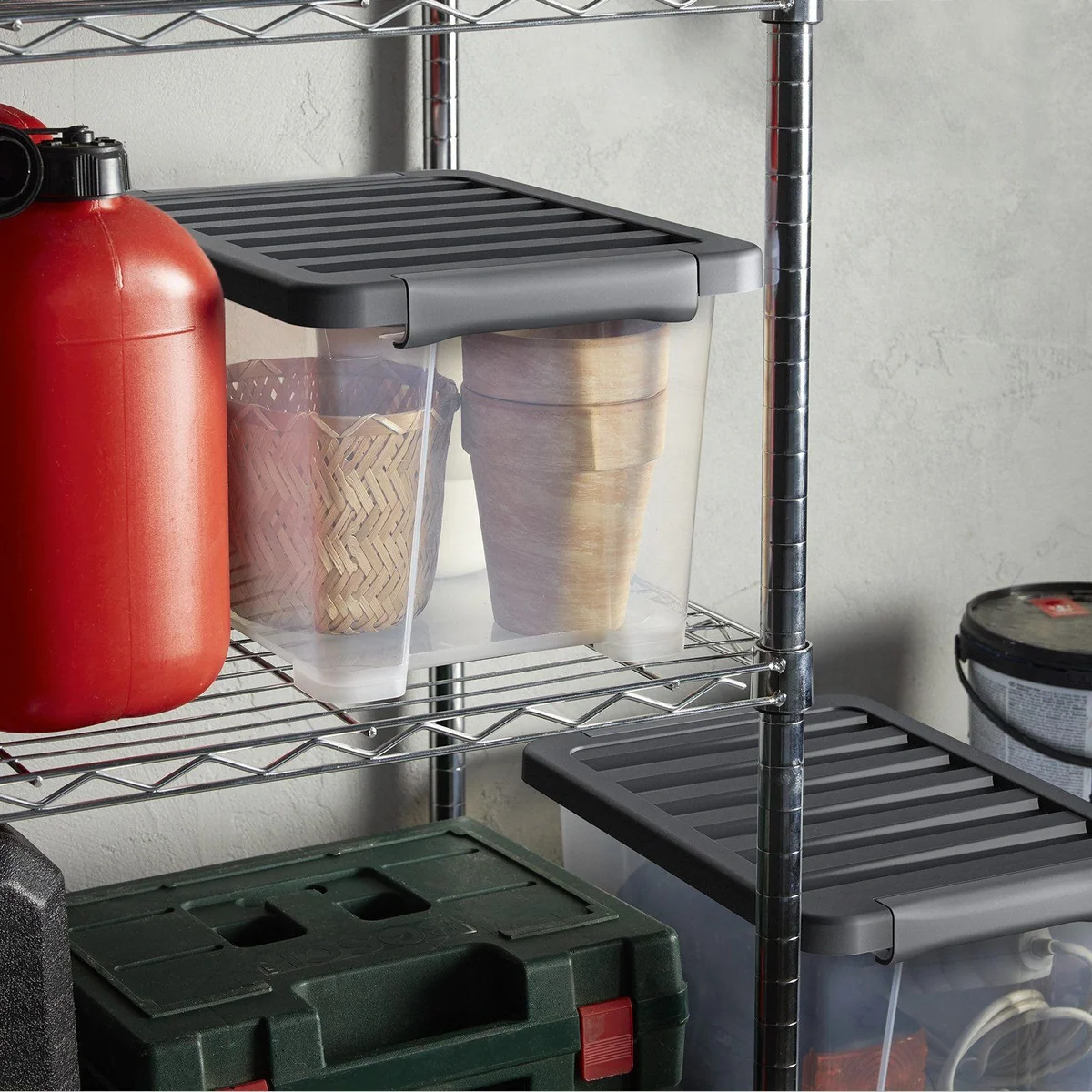 Rotho CORE Plus 15 L Aufbewahrungsbox 4er-Set, stapelbar, lebensmittelecht 2