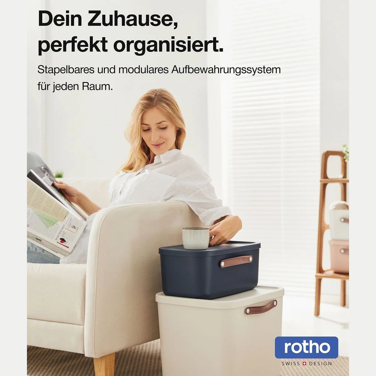 ROTHO MALOJA Aufbewahrungsbox, stapelbar, 27 l, ergonomische Griffe 2