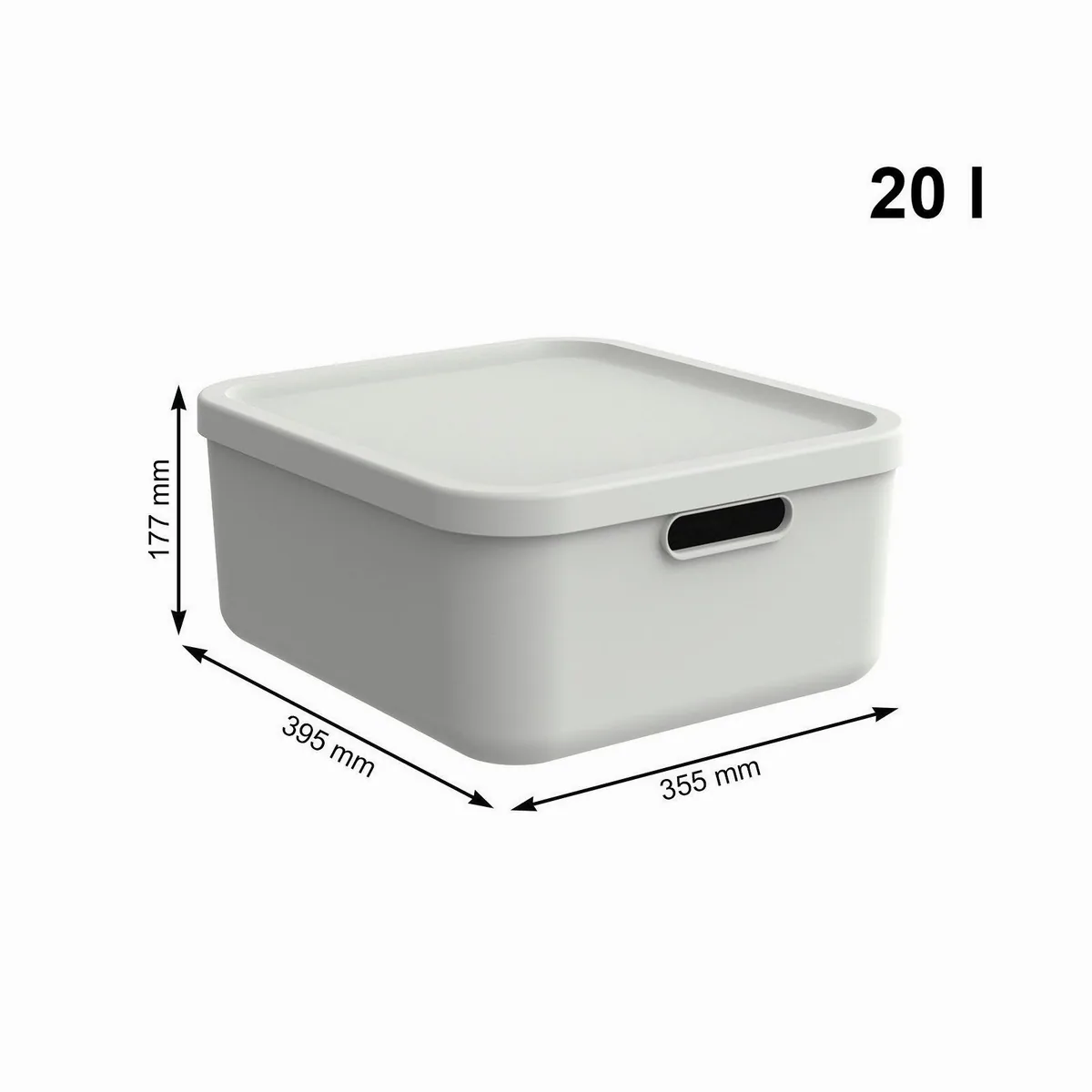 ROTHO Albula Aufbewahrungsbox Set, 1x 55l & 2x 20l, stapelbar, modular, ergonomische Griffe 3