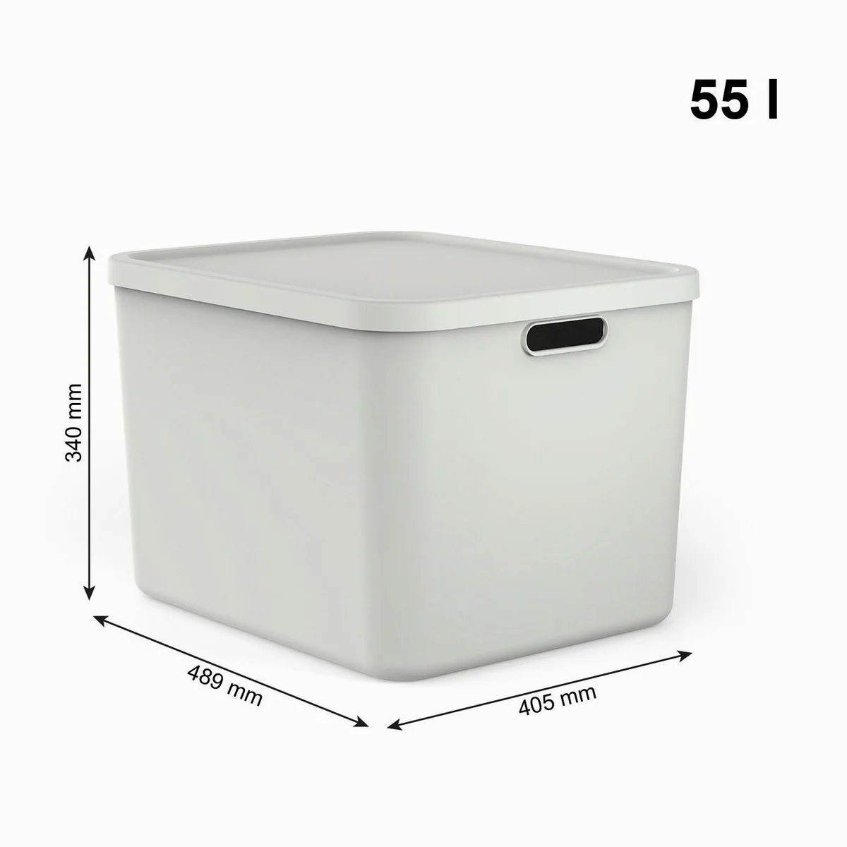 ROTHO Albula Aufbewahrungsbox Set, 1x 55l & 2x 20l, stapelbar, modular, ergonomische Griffe 5