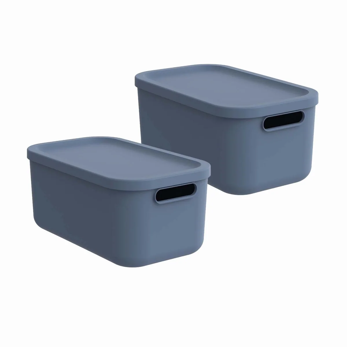 Rotho Albula Light Aufbewahrungsbox 12l, 2er-Set, modular und stapelbar
