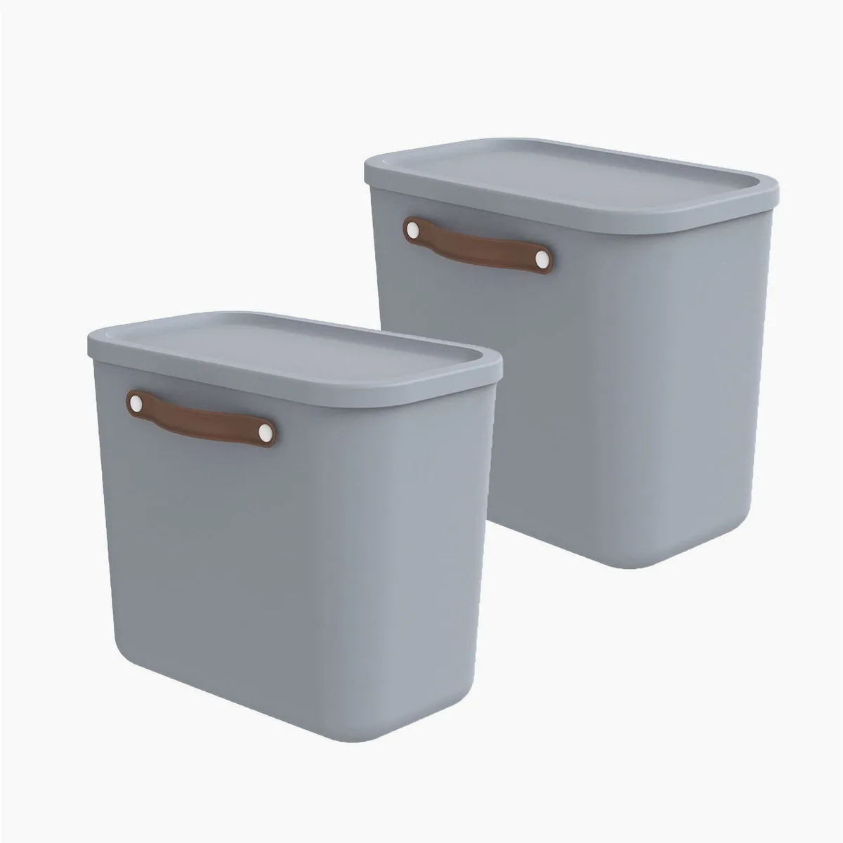 Rotho Maloja Aufbewahrungsbox 2er-Set, 25l Volumen, ergonomische Griffe, pflegeleicht