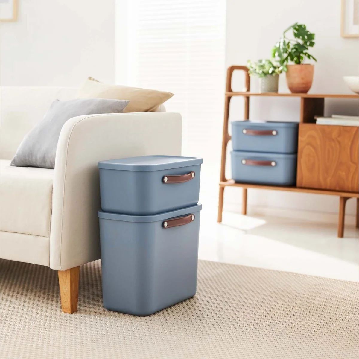 Rotho Maloja Aufbewahrungsbox 2er-Set, 25l Volumen, ergonomische Griffe, pflegeleicht 2