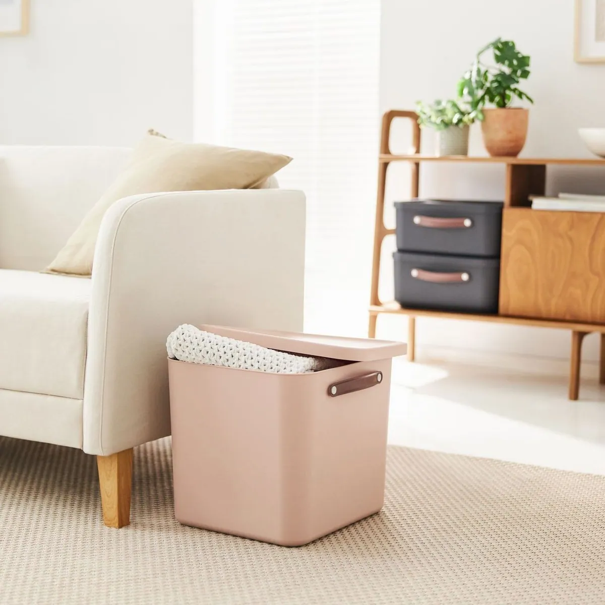 ROTHO MALOJA Aufbewahrungsbox 40l, 2er-Set, ergonomische Griffe, pflegeleichter Kunststoff 2