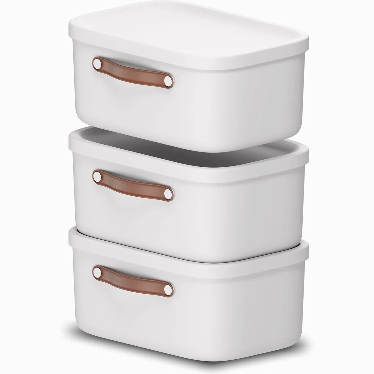 ROTRO Maloja Stapelbox 3er-Set, 12 l Volumen, ergonomische Griffe, pflegeleichter Kunststoff