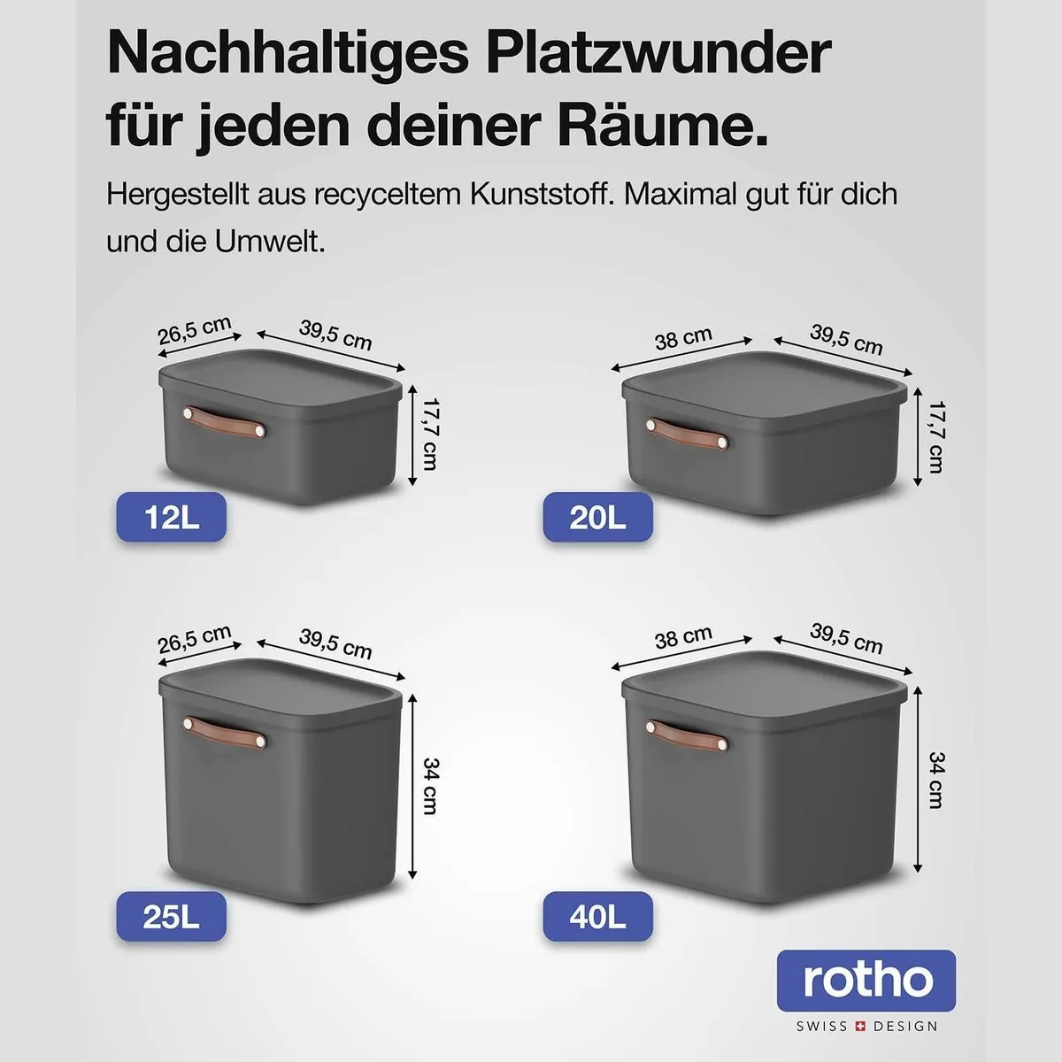 ROTHO Maloja Stapelbox 20l, robust, ergonomisch, vielseitig — 3er-Set 2