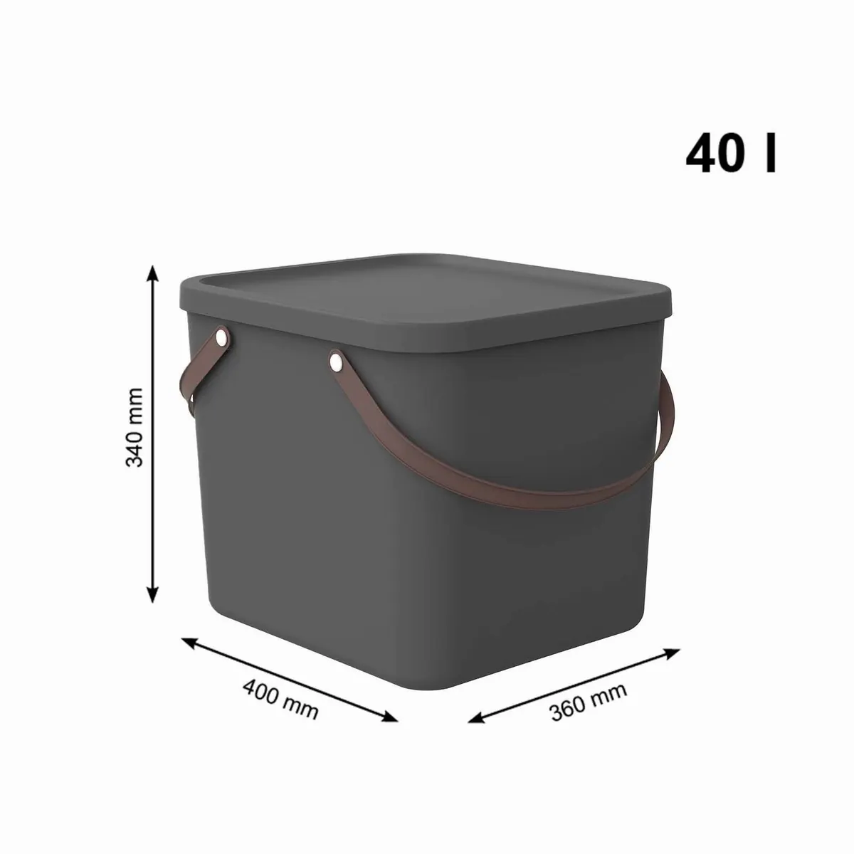 ROTHO Albula Aufbewahrungsbox 40l, stapelbar, mit Deckel, praktische Griffe 3