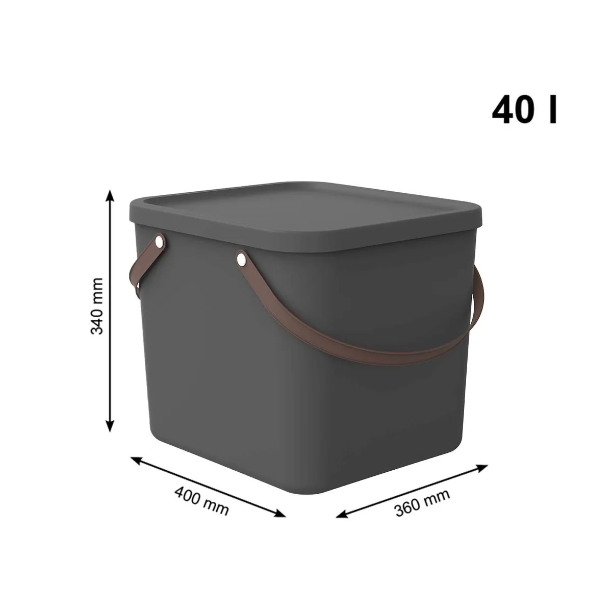 ROTHO Albula Aufbewahrungsbox, 4er-Set 40l + 25l + 2x6l — vielseitig, stabil, leicht zu reinigen 4